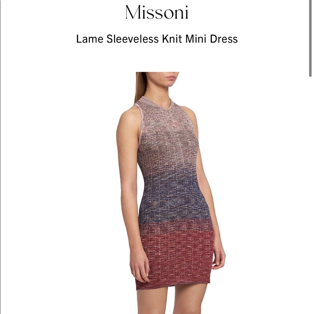 MISSONI Lame Sleveless Knit Mini Dress